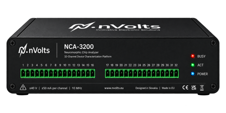nVolts NCA-3200 32-channel neuromorphic chip analyzer, front view
